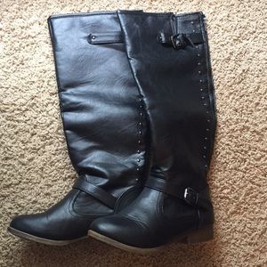 Black Knee High Boots